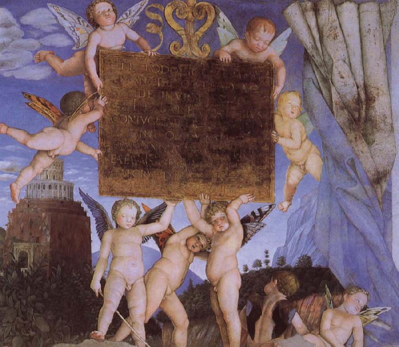Andrea Mantegna Putti Holding Dedicatory Tablet France oil painting art